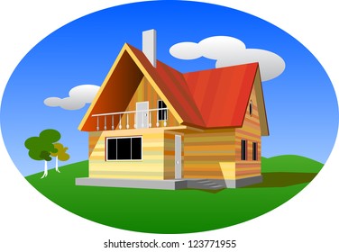    new home in the countryside  vector version