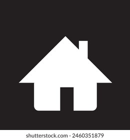 new home icon white on black  background in vector