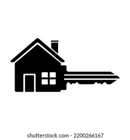 New Home Key Icon Vector Illustration Silhouette