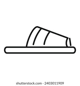 New home slippers icon outline vector. Indoor cozy. Winter fur snug