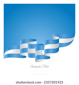 New Honduras light blue white wavy flag ribbon concept design template. Premium flags Honduras ribbon vector design on abstract blue background