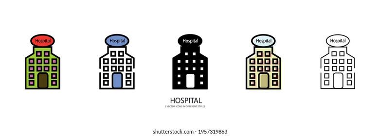 new hospital vector type icon