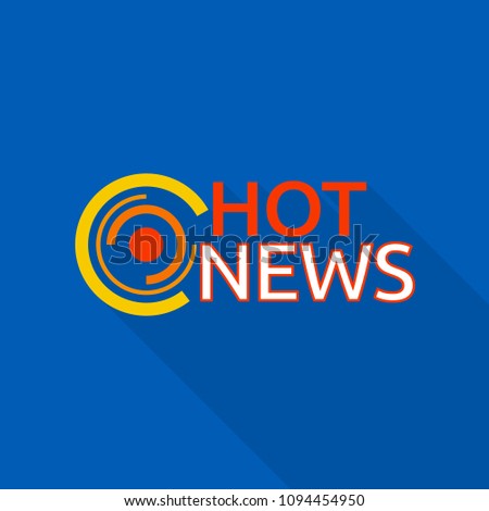 New hot news logo. Flat illustration of new hot news vector logo for web design
