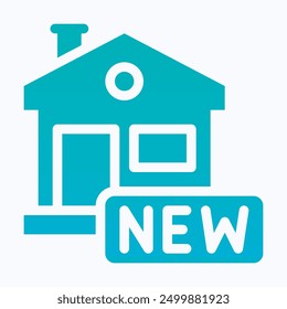 New House Icon, Real Estate, Building Icon, Isolated Gradient Vector Icon.