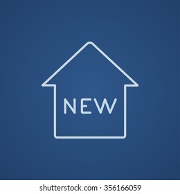 New house line icon for web, mobile and infographics. Vector light blue icon isolated on blue background.