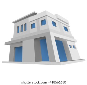 New house model vector design architecture style on a white background