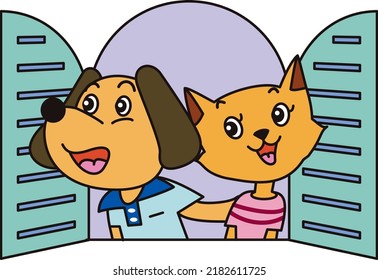 New house of newlywed couple of dog and cat