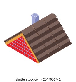 New house roof icon isometric vector. Tile paper. Repair construction