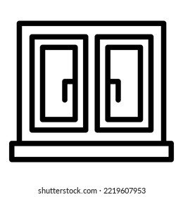 New house window icon outline vector. Work tool. Hand saw
