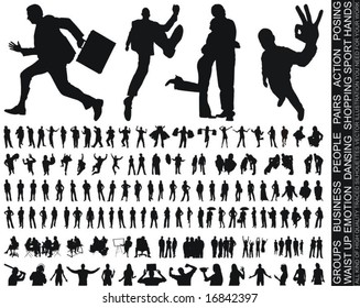 a new huge collection of excellent high quality traced people silhouettes vector illustration