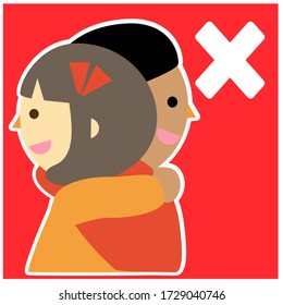 New hygiene rule , easy to understand for kids and young students.  Vector illustration images.