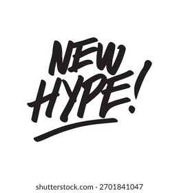 neues handgeschriebenes Aufkleberelement mit Hype