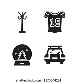 new icon. 4 new vector icons set. snow globe, rack and jersey icons for web and design about new theme