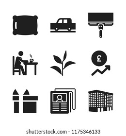 new icon. 9 new vector icons set. car, gift and scraper icons for web and design about new theme