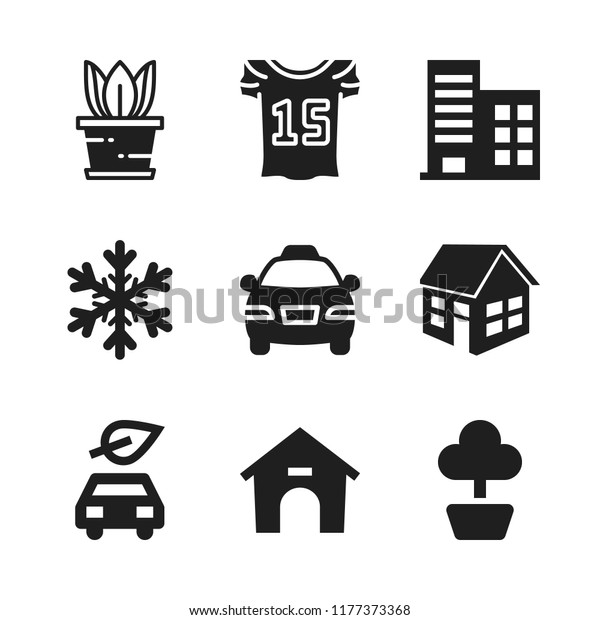 new icon. 9 new vector\
icons set. plant, electric car and jersey icons for web and design\
about new theme