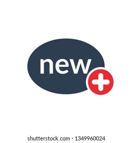 New icon with add sign. New icon and new, plus, positive symbol 
