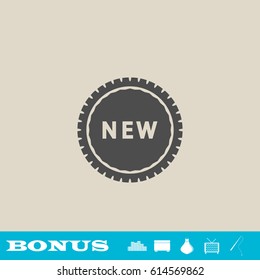 New icon flat. Grey pictogram on light background. Vector illustration symbol and bonus button real estate, ottoman, vase, tv, fishing rod
