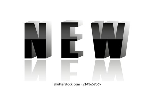 New Icon Label Badge Sign Design Vector. Black 3d font.