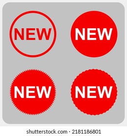 New icon label in circle shape. Logo template in vector illustration