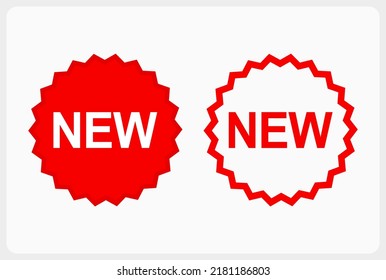 New icon label in circle shape. Logo template in vector illustration