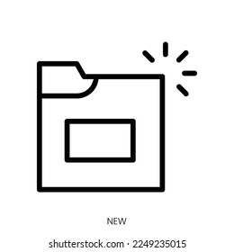 new icon. Line Art Style Design Isolated On White Background