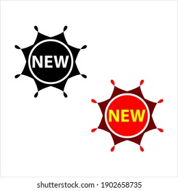 New Icon, New Promo Label Vector Art Illustration