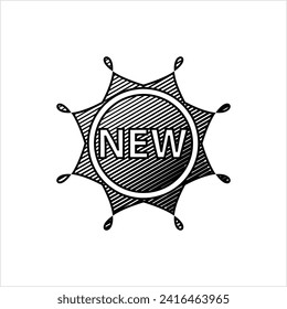 New Icon, New Promo Label Vector Art Illustration