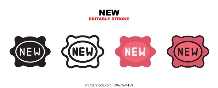 New icon set with different styles. Icons designed in filled, outline, flat, glyph and line colored. Editable stroke and pixel perfect. Can be used for web, mobile, ui and more.