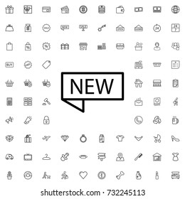 New Icon. Set Of Outline Shopping Icons.