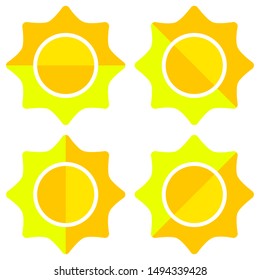 New icon of a sun. Vector graphics