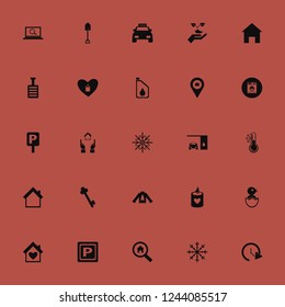 new icon. new vector icons set update time, key, car oil and house heart