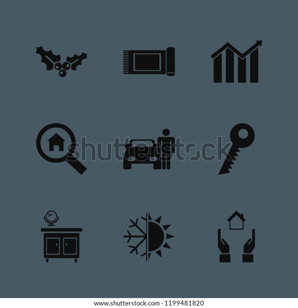 new icon. new vector icons set carpet,\
growing graph, man with car and mirror\
nightstand
