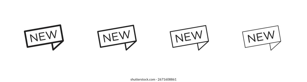 New icon vector illustration, line design icon. Editable strokes.