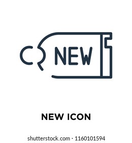 New icon vector isolated on white background, New transparent sign , line symbol or linear element design in outline style
