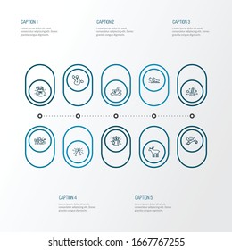 New icons line style set with snowman, scarf, gift sack and other illusionist elements. Isolated vector illustration new icons.