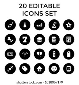 New icons. set of 20 editable filled new icons such as 7 number, add user, flippers, family house, heart tag, tag, news. best quality new elements in trendy style.