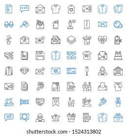 new icons set. Collection of new with gift, shirt, mail, gifts, email, message, plant, champagne, banner, inbox, file, paper bag, champagne glass. Editable and scalable new icons.