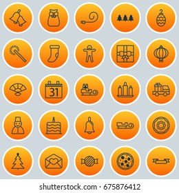 New Icons Set. Collection Of Placard, Pizza Meal, Toffee Candy Elements. Also Includes Symbols Such As Date, Celebrate, Hand.