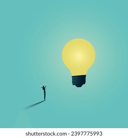 New idea in business minimal illustration. Symbol of brainstorming, innovation, success. Editable eps10 vector concept.