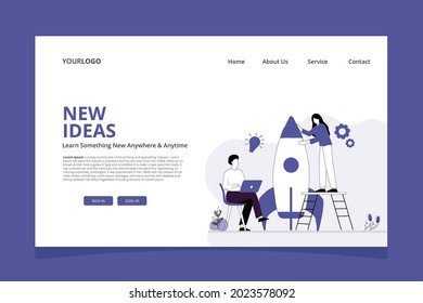 New Idea. Business startup. Startup technology concept. Design concept of web page design for website and mobile website. Easy to edit and customize. vector illustration.