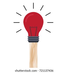 New idea cartoon vector. free space for text. Match vector.