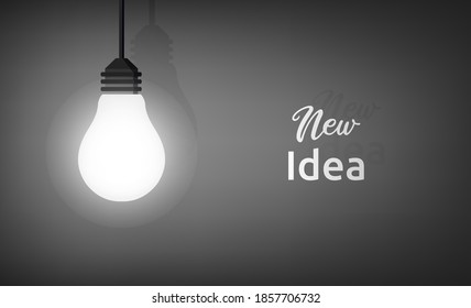 New idea concept background with light bulb symbol vector illustration.