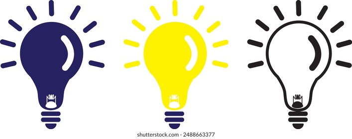 New idea concept. Light Bulb shining. The inscription idea shines in a light bulb.