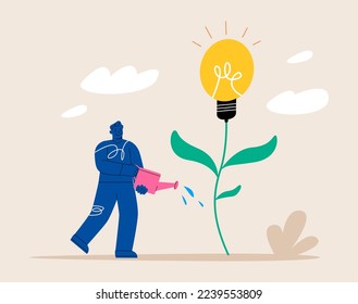 New idea concept. Profitable investment. Business start-up. Colorful vector illustration
