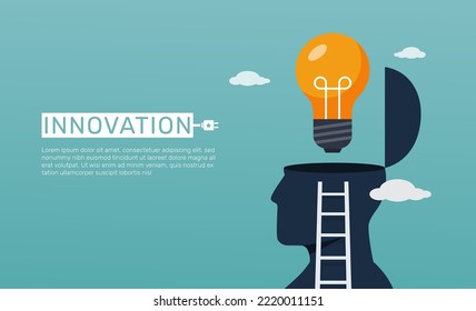 New idea, creativity and innovation with human head symbol 