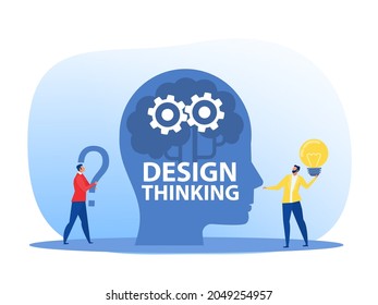 New idea engineering, business model innovation and design thinking concept. Design thinking vector 