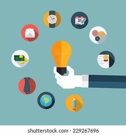 New Idea Flat Concept Vector Illustration 