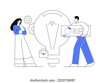 New idea generation abstract concept vector illustration. Business model innovation, entrepreneurship success, innovation management, abstract and visual ideas, creative thinking abstract metaphor.