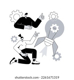 Nueva generación de ideas abstracta concepto de ilustración vectorial. Innovación de modelo de negocio, éxito de emprendimiento, gestión de innovación, ideas abstractas y visuales, metáfora abstracta del pensamiento creativo.