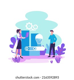 New idea generation flat style illustration vector design